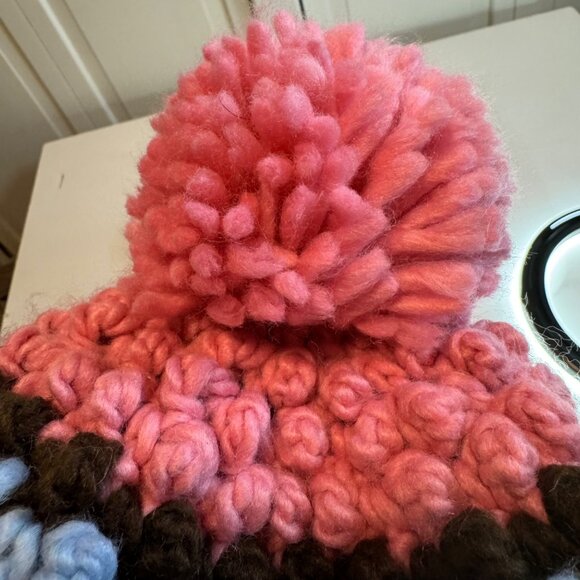 BULA WOMENS KNIT STRIPED WINTER BEANIE WITH POM POM - Picture 3 of 5